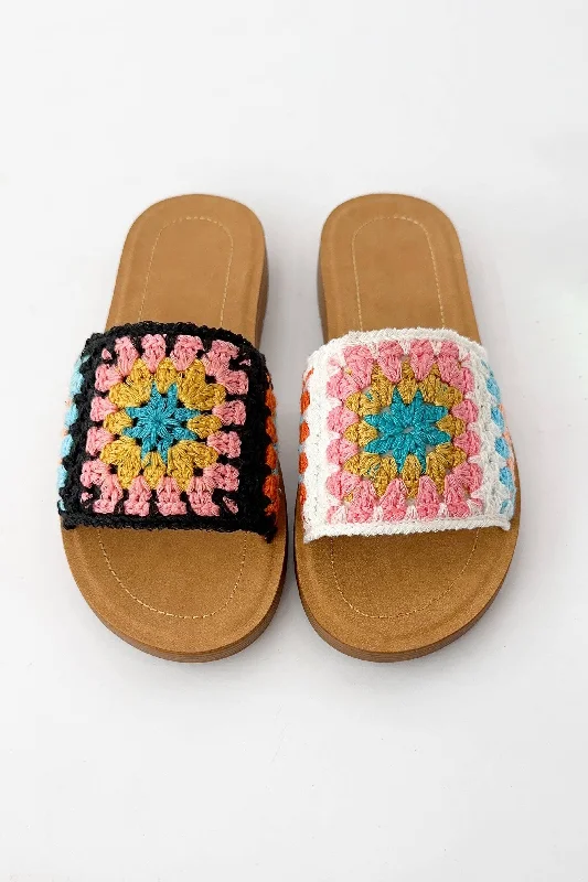 Square Crocheted Slides