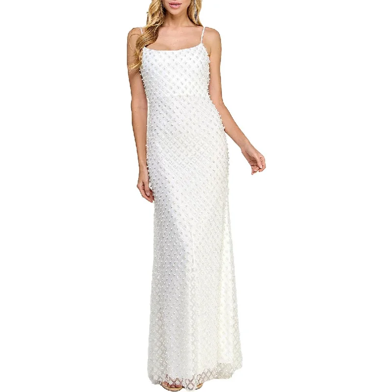 B. Darlin Womens Juniors Embellished Long Evening Dress