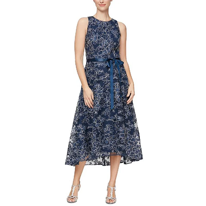 Alex Evenings Womens Lace Metallic Cocktail And Party Dress