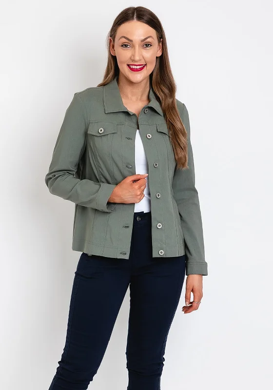 Robell Happy Denim Effect Jacket, Khaki