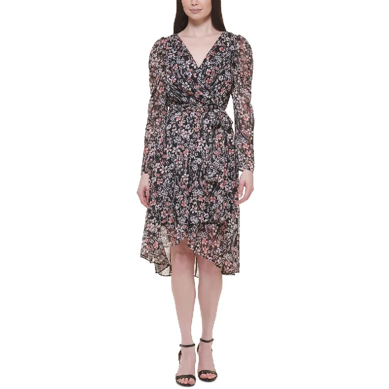 Tommy Hilfiger Womens Floral Print Knee Length Fit & Flare Dress