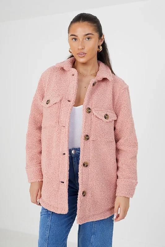 OVERSIZED STEAM CURLED FAUX FUR SHACKET