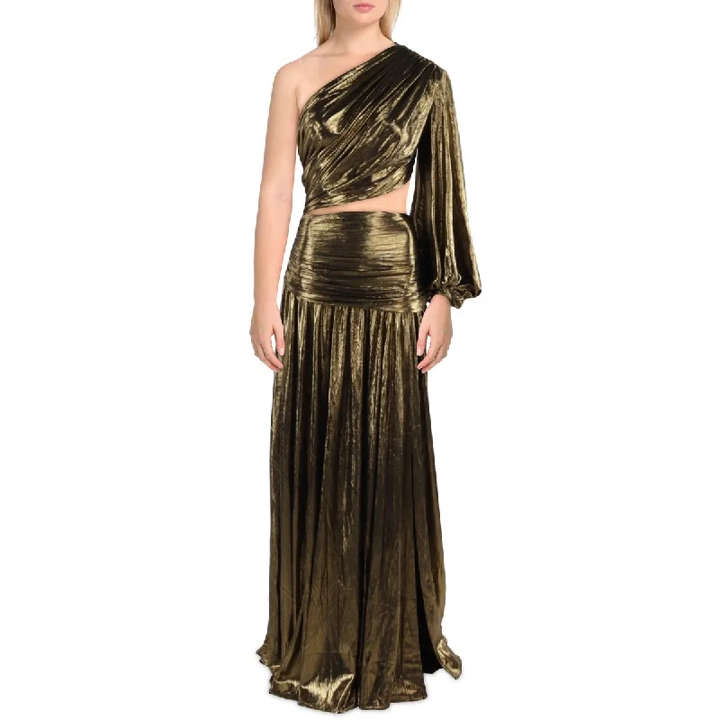 Bronx And Banco Womens Full Length Metallic Evening Dress