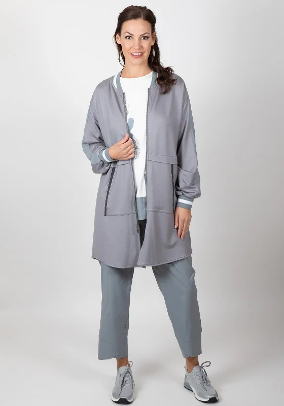 Inco Lightweight Jersey Long Jacket, Grey