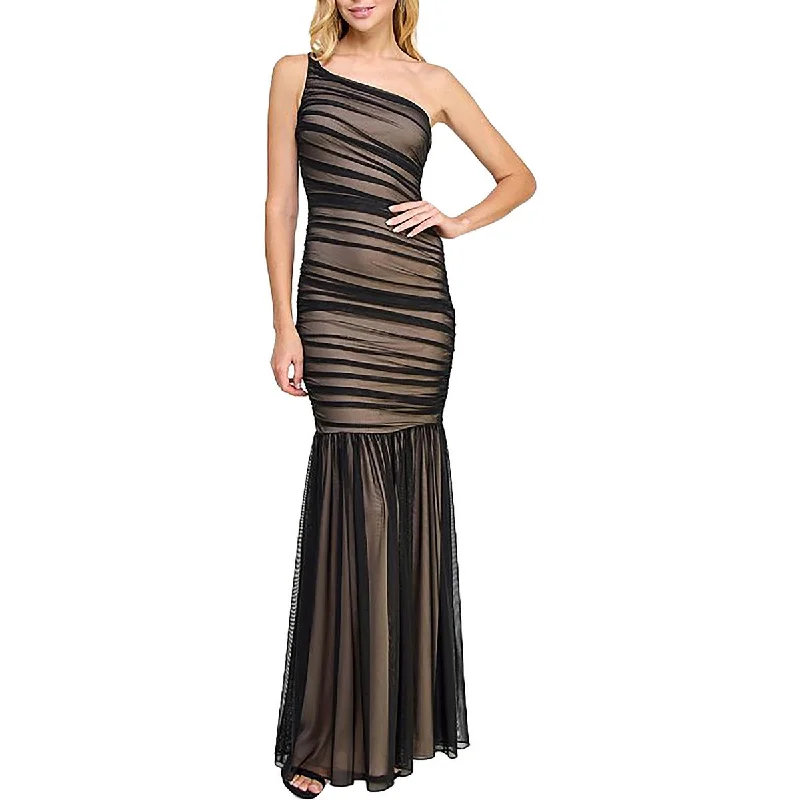 B. Darlin Womens Juniors Ruched Mesh Evening Dress