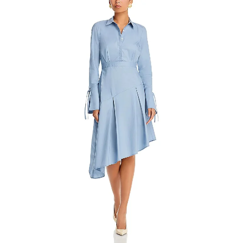 Derek Lam 10 Crosby Womens Maddison Collar Long Shirtdress